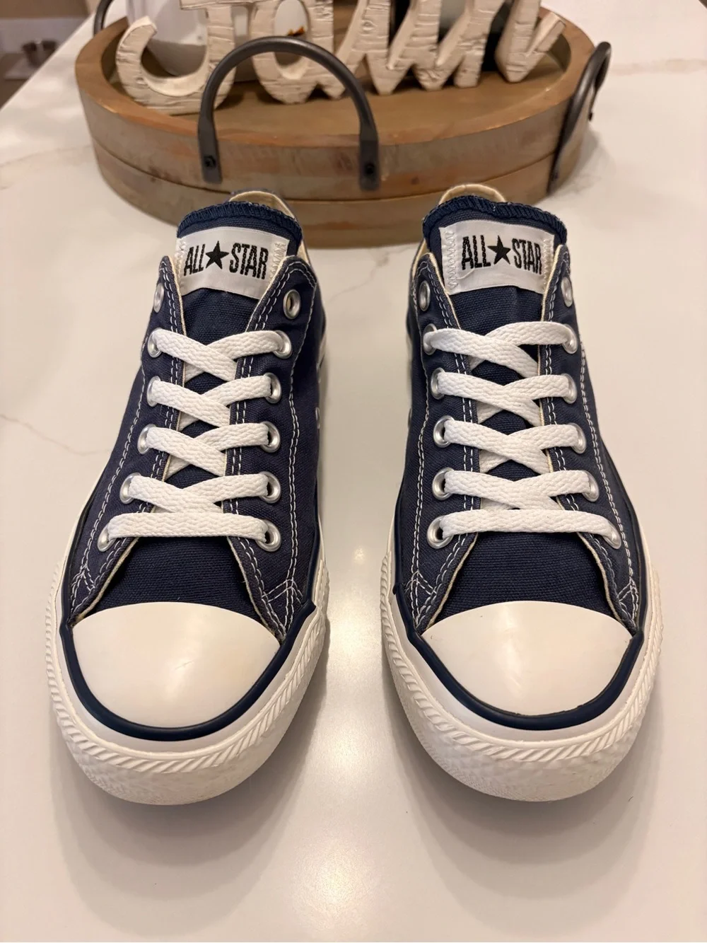 Converse Kids Navy and White Low Top Sneakers